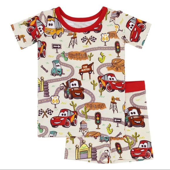 NWT 3T Little Sleepies Disney’s Cars Short Set NIB - Picture 6 of 6